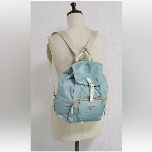 Prada Light Blue and Cream Backpack - Picture 1 of 14